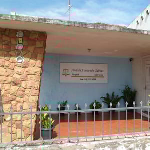 Bem se vê a presença feminina no escritório de Lins/SP : muitos vasos de plantas decorando o ambiente. 